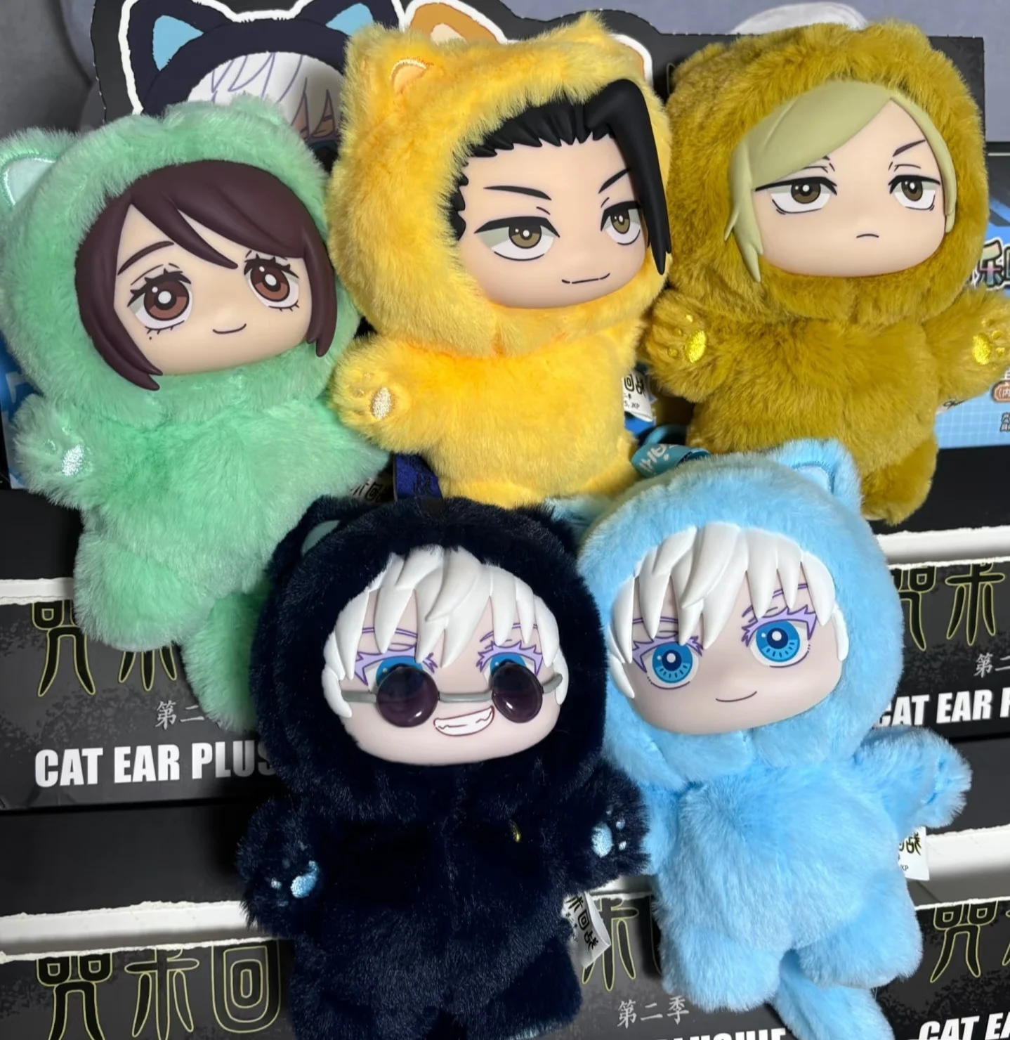 

Genuine Anime Figure Blind Box Jujutsu Kaisen 2 Cat Ear Plushie Series Mystery Box Room Decoration Collection Kids Custom Gift
