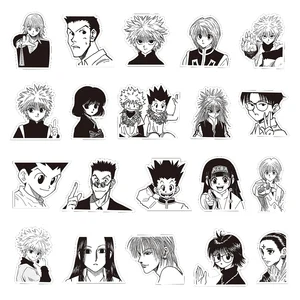 70pcs Hitam Putih HUNTERxHUNTER Anime Jepang Stiker GON FREECSS Stiker Skateboard Laptop Mobil Dekorasi Stiker Mainan Anak 12 stiker hitam putih penjualan terbaik - №