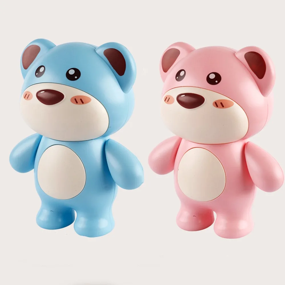 Réservoir d'épargne ours mignon tirelire décorative grande capacité petites coffres d'argent ours de dessin animé bleu enfants boîte de rangement enfants/enfants