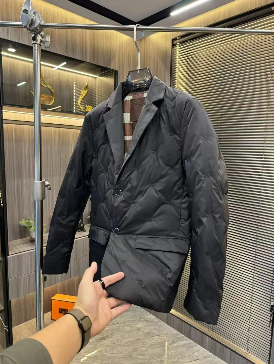 

High Quali Men's Casual down Suit Autumn Winter New Arrival Faionable Versatile Busin European Sle Ele And Haome