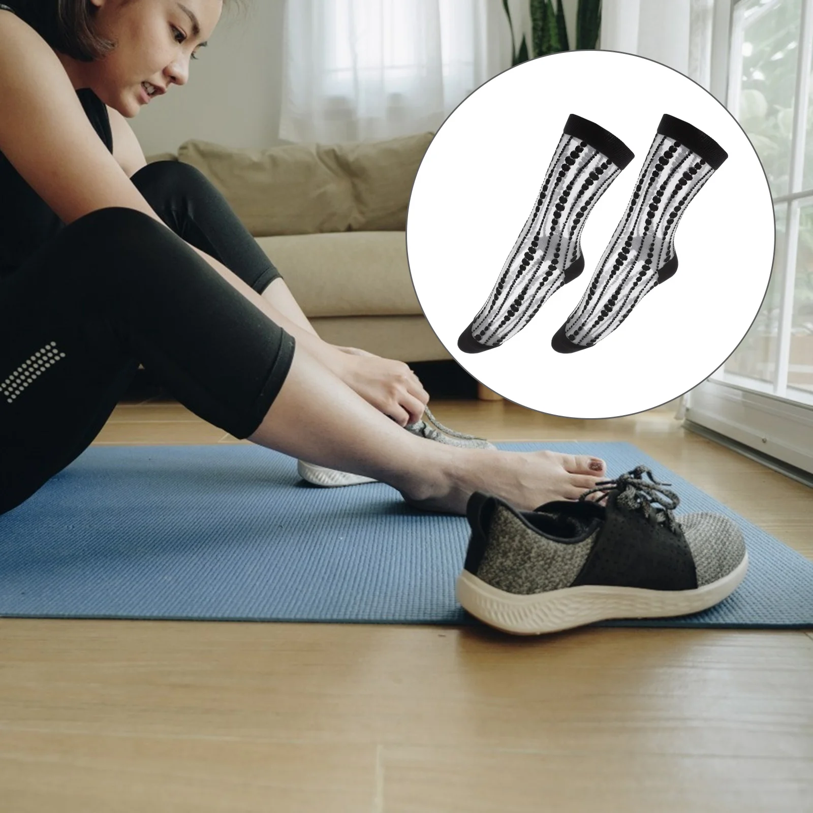 

1 Pair Trendy Transparent Trendy Ladies Thin Socks For Women Girls Summer Hollow Out Anti Slip Socks Party Gift