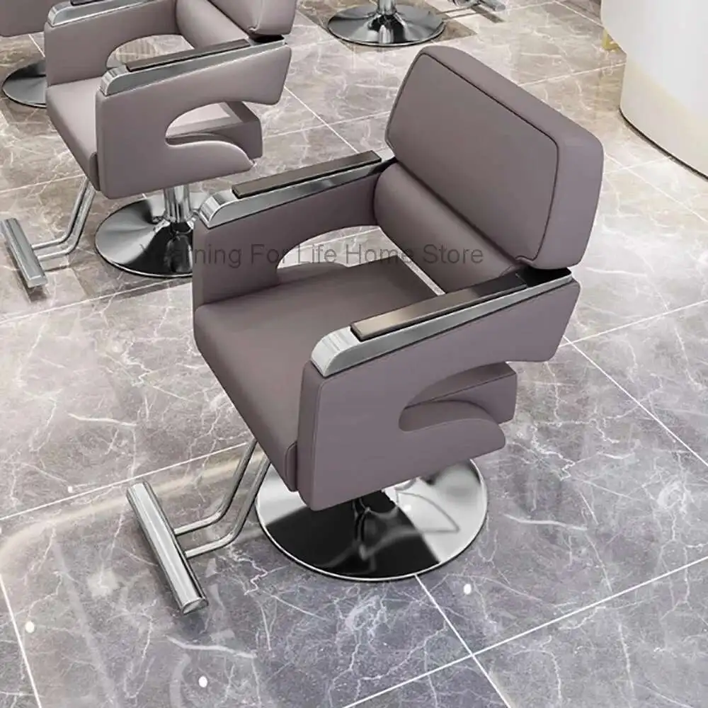 

Retro Luxury Gold Barber Chair Hidraulic Personalized Professional Swivel Salon Chair Modern Cadeira Salon Furniture