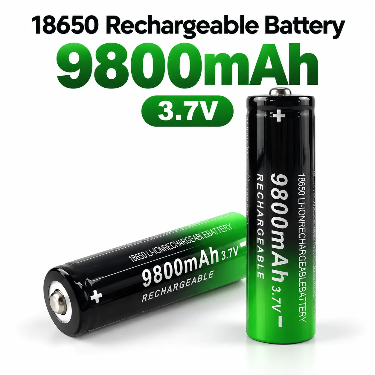 18650 Rechargeable Battery 9800mAh 3.7V Li-ion Battery High Capacity Long Lasting Power Cell for Flashlight Fan Toy Car Emergenc