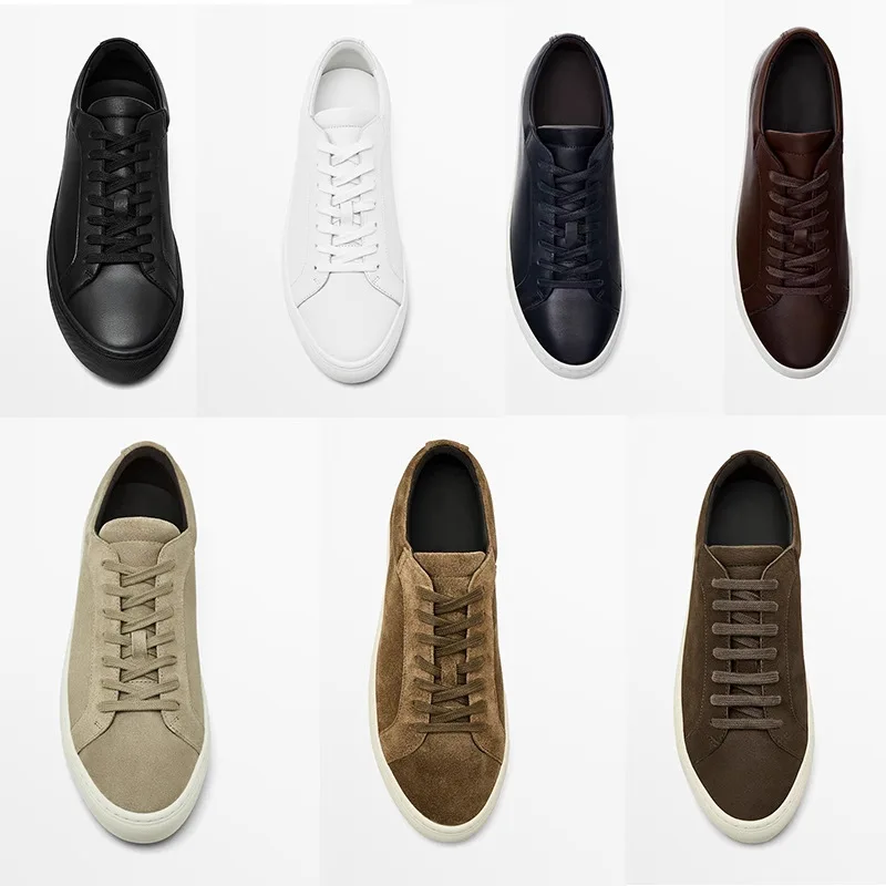 

Withered Minimalist Lightweight And Breathable Men's Shoes Men's Business Shoes Leather Lace Up Flat Casual Board Shoes For Man