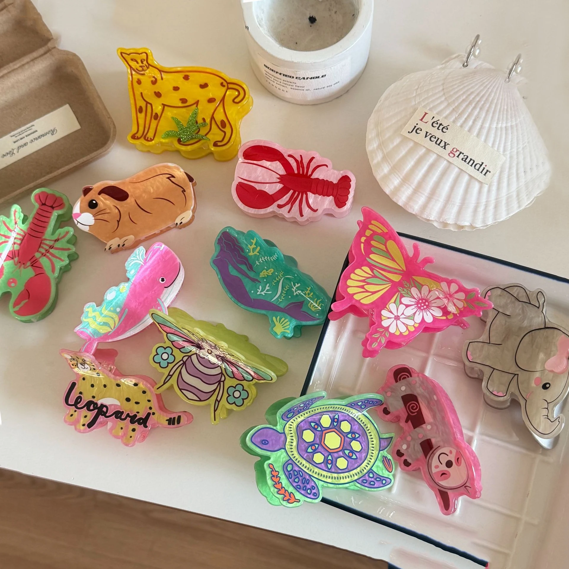 

Original Design Hair Clip Claw Women Hairpin Lucky Turtle Whale Leopard Hairclip Butterfly Hair Claw Bee Barrette Hair Accessory