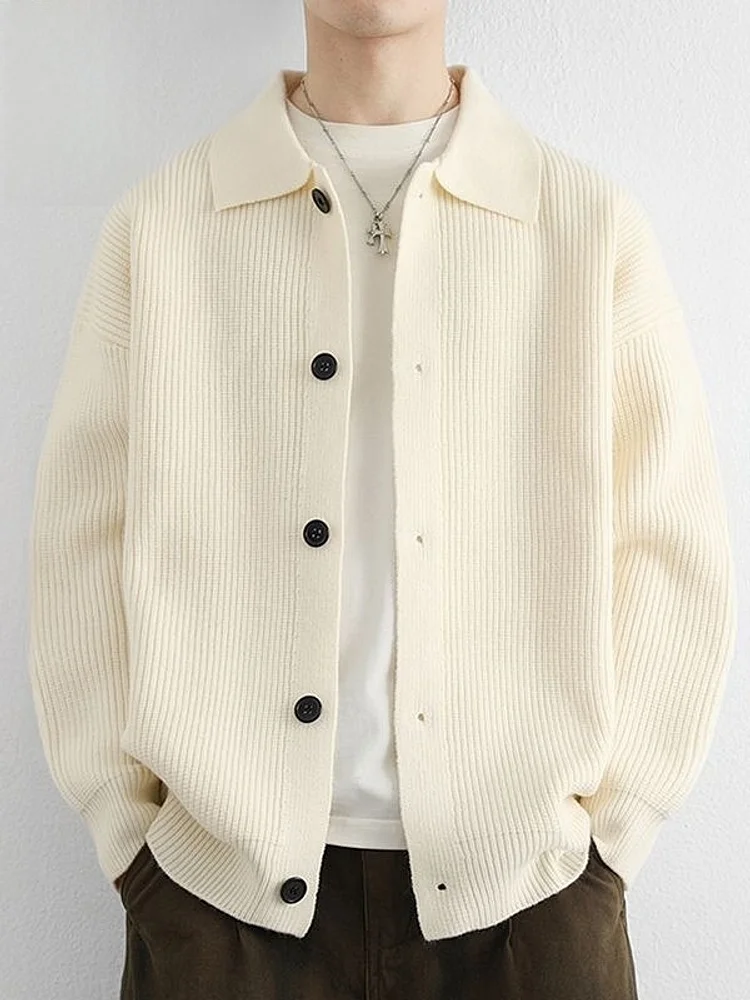 

Мужской вязаный кардиган свободного кроя, повседневный, зимний, модный, с длинными рукавами, на пуговицах, удобный, из смесового полиэстера