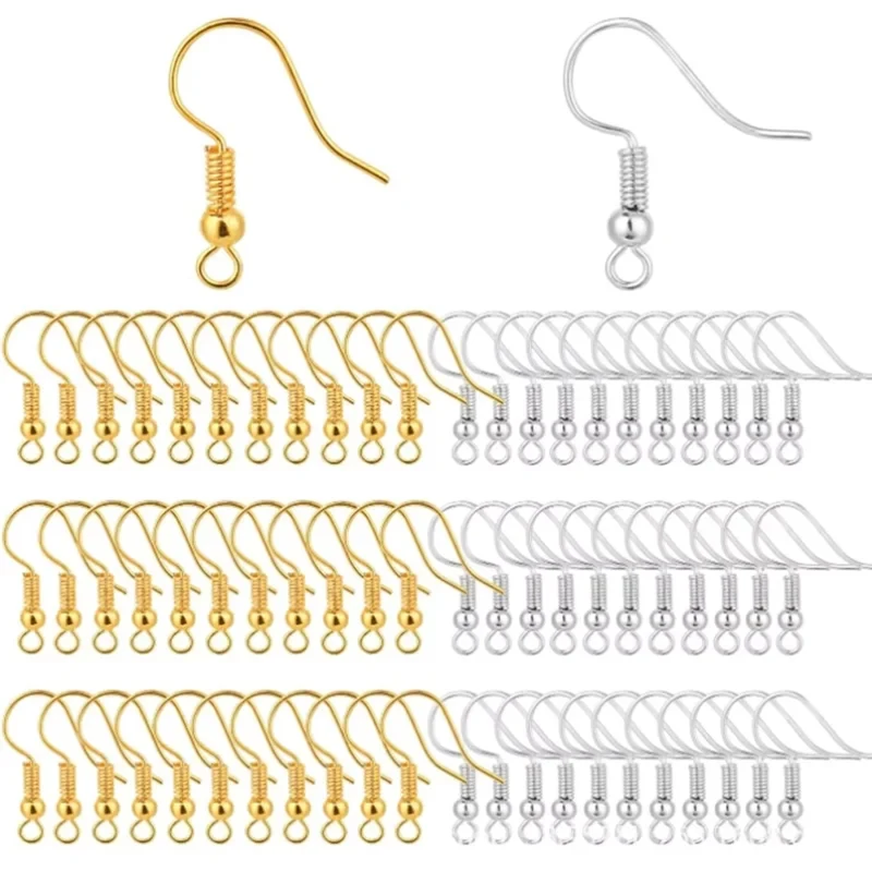100-500pcs DIY Earring Findings Earrings Clasps Hooks Stainless Steel Hypoallergenic Earring Making Accessories Hook Earwire