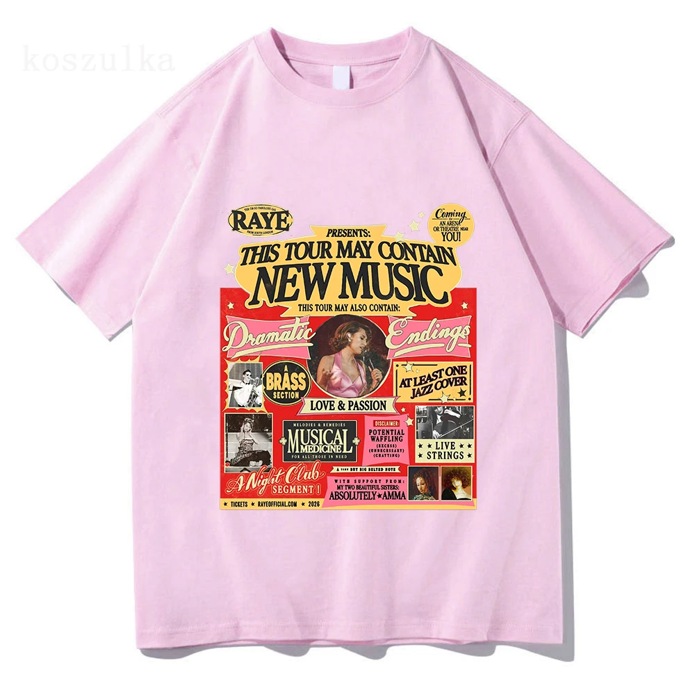 

Raye Tour 2026 Graphic T Shirts Women Men Fashion Short Sleeve Tee Shirt Casual Soft Cotton Summer Trendy Design Streetwear Y2K
