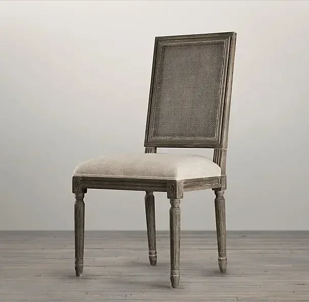 American country retro solid wood dining chair RH original single furniture British classical French simple