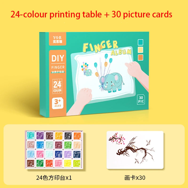 الأطفال فنجر اللوحة مجموعة من اللعب متعة الكتابة على الجدران اللوحة قابل للغسل غير سامة رياض الأطفال الصباغ بصمة النخيل اللوحة اللعب #6