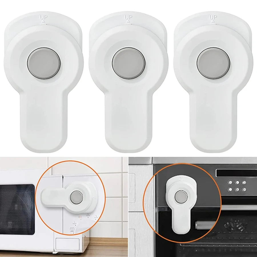 

1/3 шт., детский безопасный замок для духовки, домашняя микроволновая печь, дверь, антиоткрывающаяся пряжка, фиксатор, без перфорации, защитные замки для детей