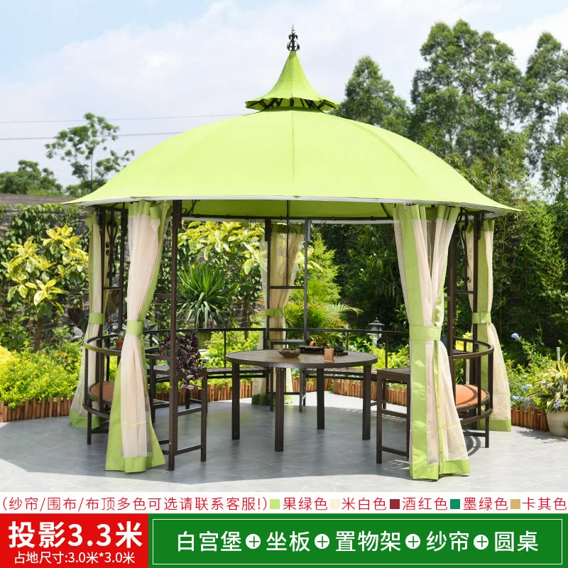 Pavilion Outdoor Gazebo Villa Garden Courtyard Gazebo Casual Simple Agritainment Hexagonal Pavilion White House Fort Tent