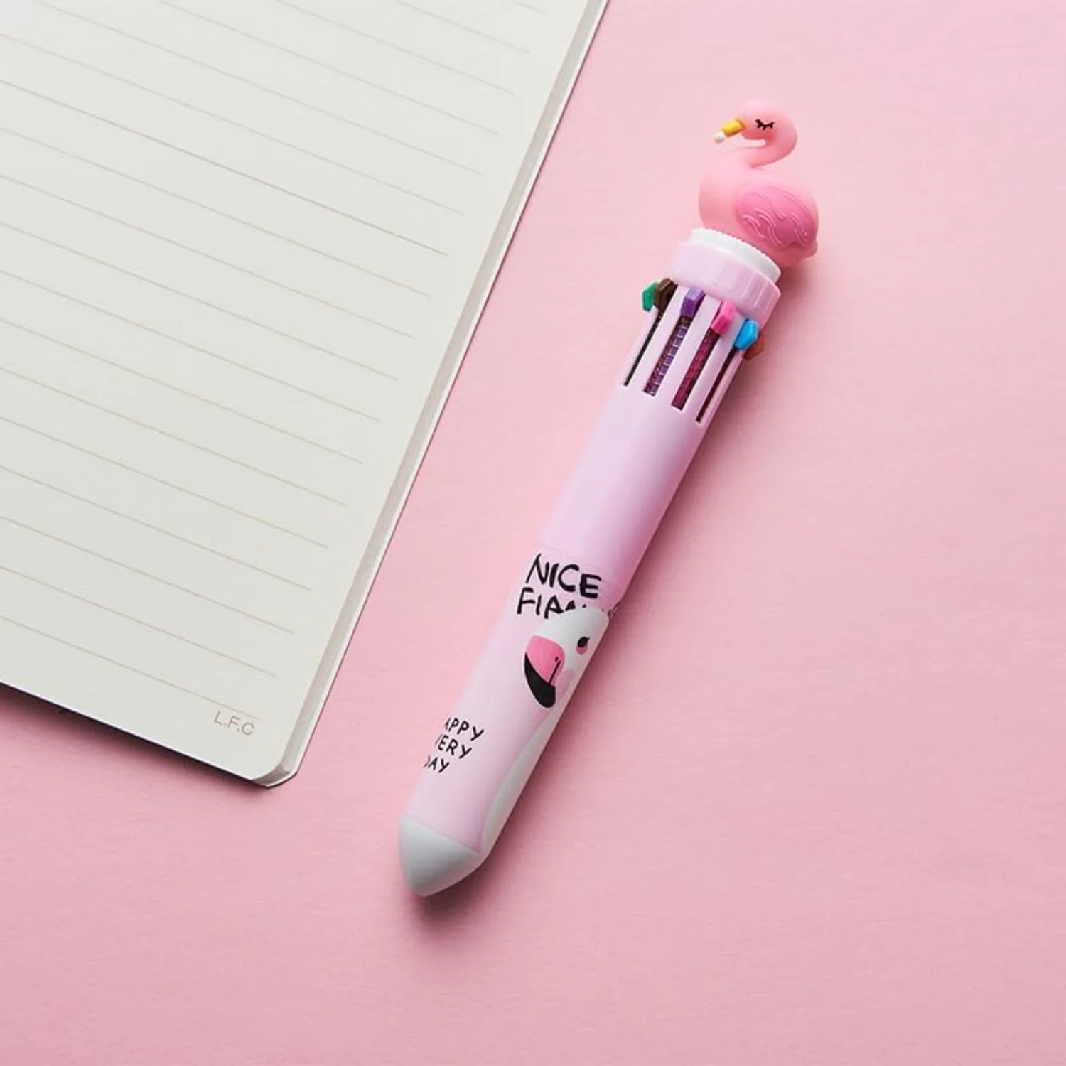 قلم حبر جاف متعدد الألوان 0، 10--1 قلم حبر جاف ملون قابل للسحب على شكل حيوان