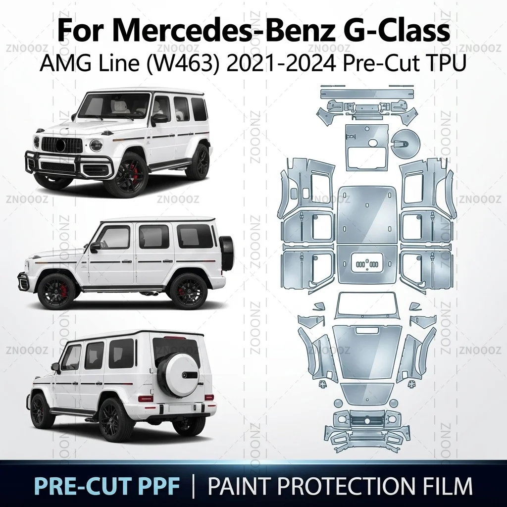 For Mercedes-Benz G-Class AMG Line (W463) 2021-2024 Pre-Cut TPU PPF Paint Protection Full Vehicle Glossy Clear Matte Black