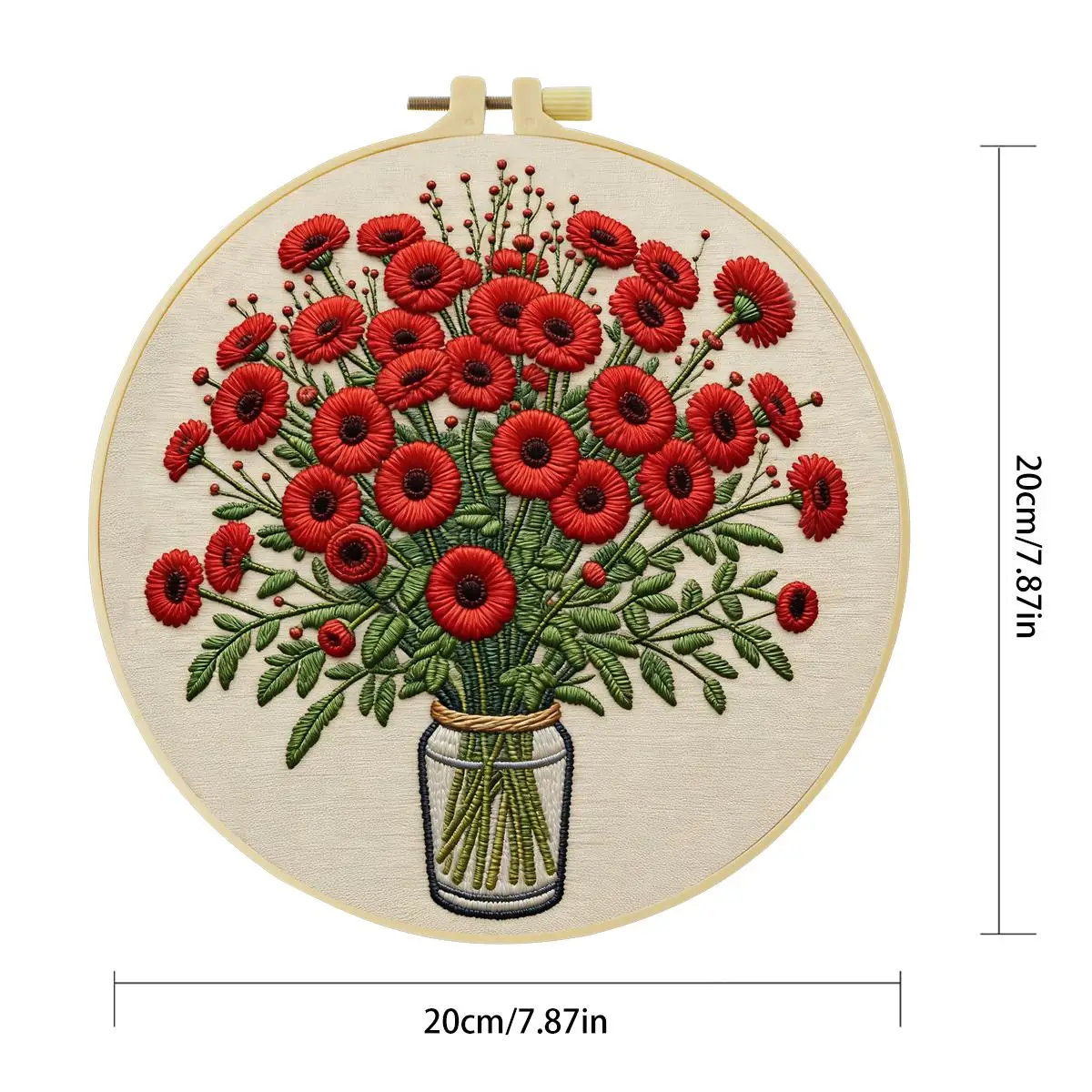 1 Stück 20X20CM/15X15CM 7,87/6,3 Zoll Tier- und Blumen-Stickerei-Starter-Kit DIY-Kit DIY-Stickerei-Set Handarbeiten Malerei – Detail 4