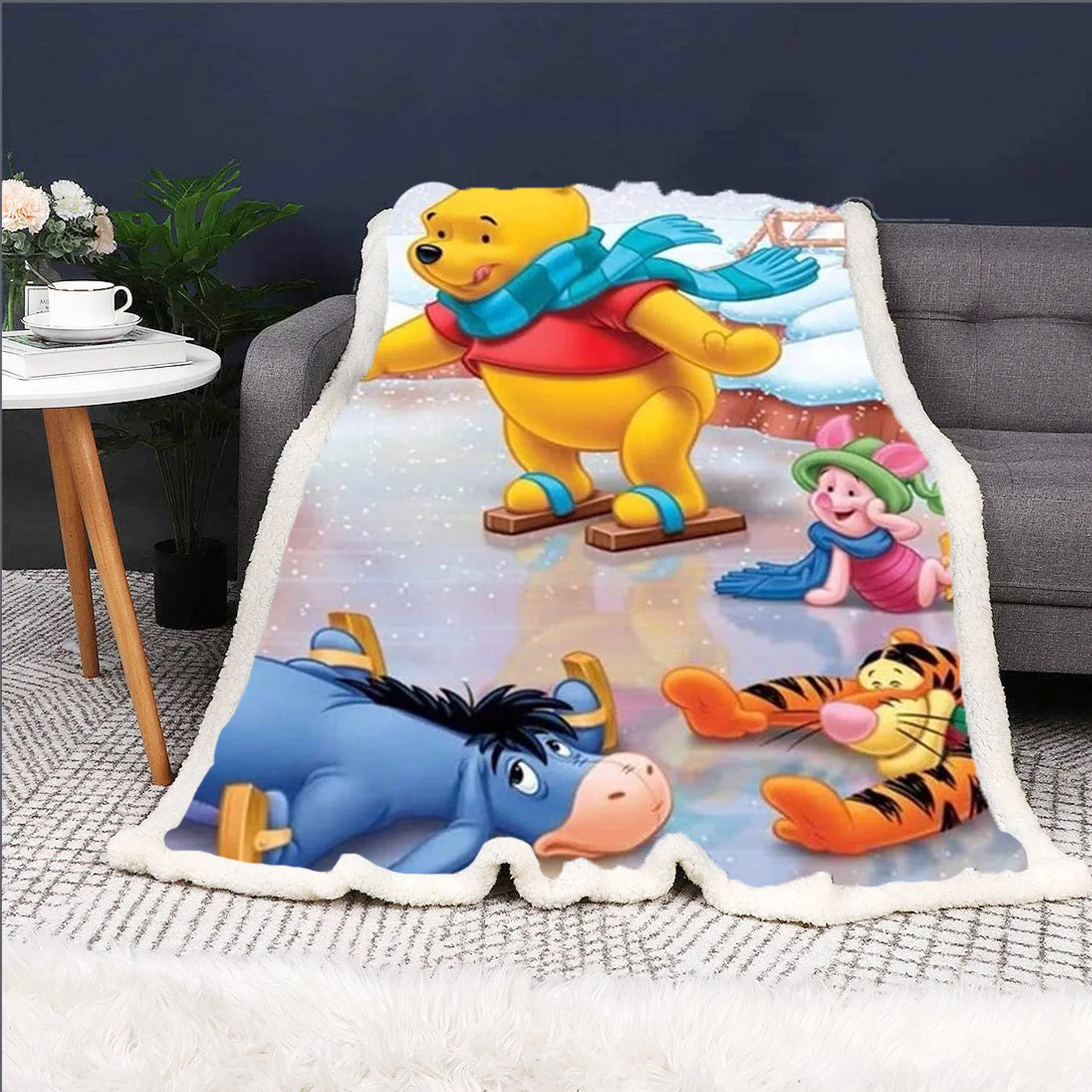 Winnie The Pooh Blankets Baby Plush And Throws Anime Blanket  Polyester Printed Winter Bed Fleece