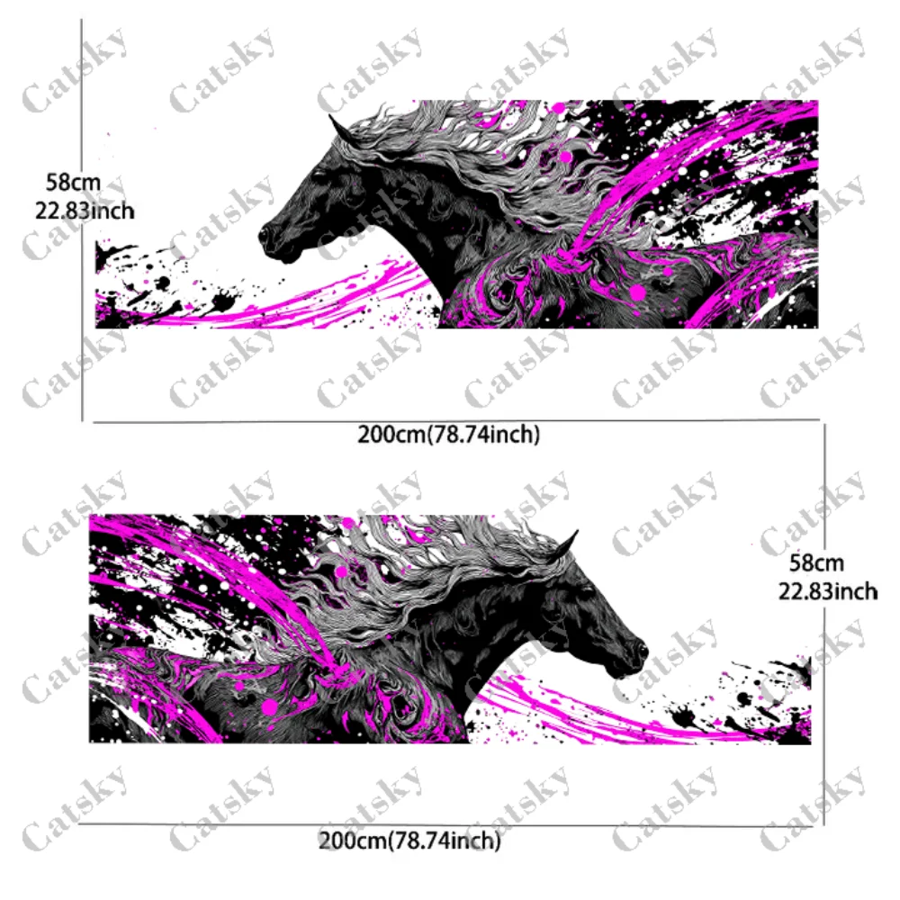 Dynamic Line Flame Horse Decals for Car, Truck, Car Durable, Fade Resistant, Easy To Apply and Remove