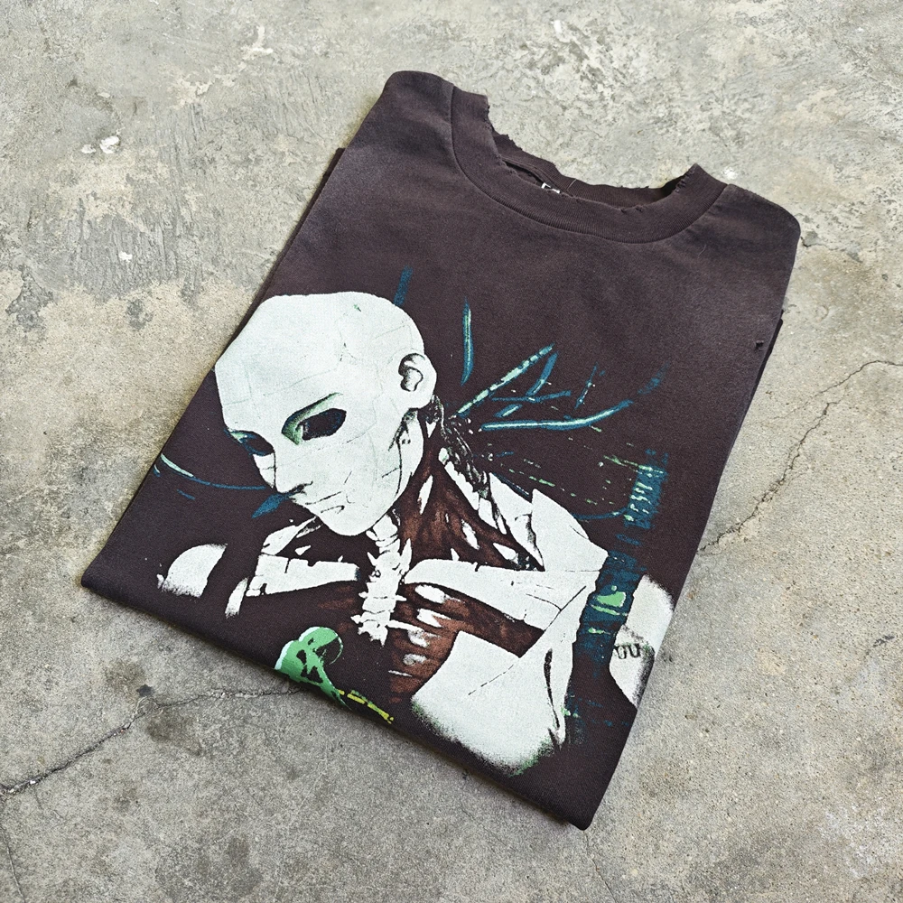Yao Fashion SAINT OF MICHAEL Casual Oversize Long Sleeve Tops Tee Men Clothing Joint Design Animation