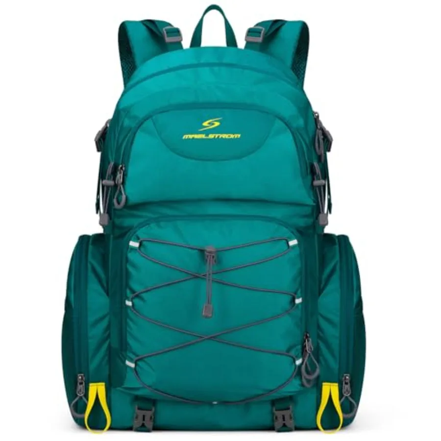 Hiking Backpack, 40L Waterproof Camping Daypack for Men and Women, Lightweight Travel Pack with Rain Cover Green