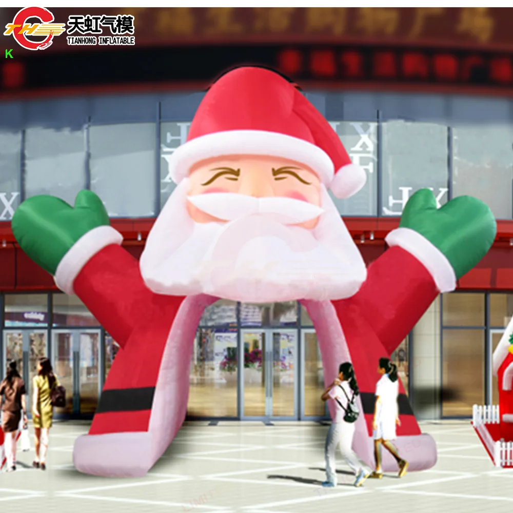 Fast Air Shipping คริสต์มาส Inflatable อุโมงค์เต็นท์ Inflatable Santa Claus Arch คริสต์มาส Inflatable Archway พร้อม Blower