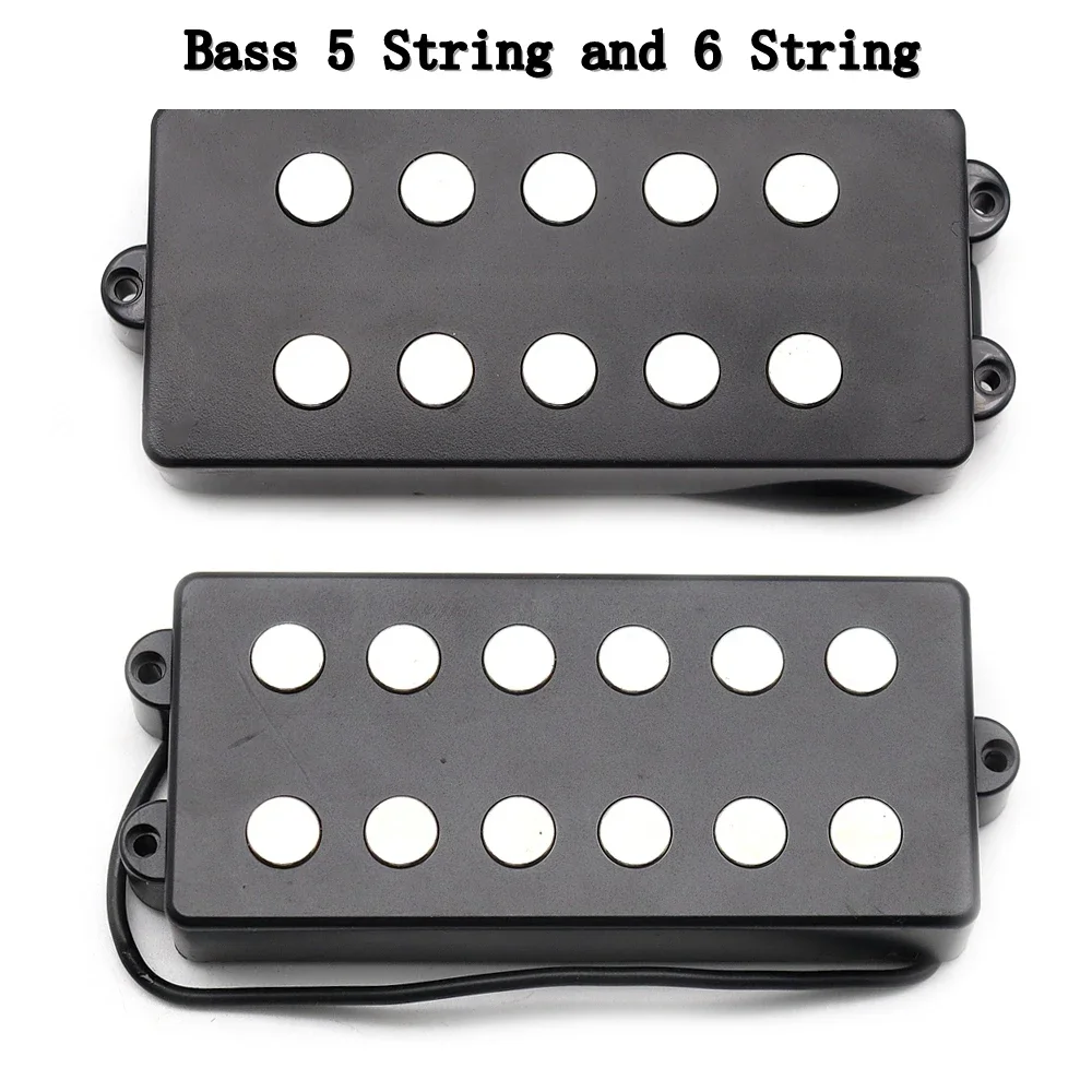 

1 Pcs 5 String or 6 String Open Type Bass Guitar Pickups Humbucker Pickups with 4 Corewire Black