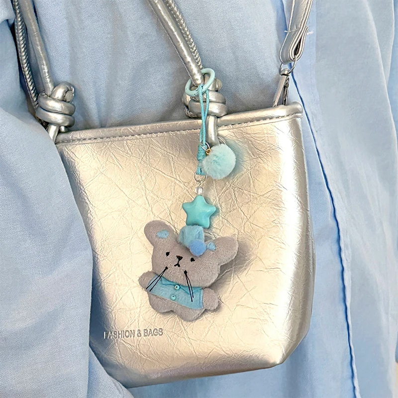 Cartoon pyjama muis pluche pop hanger mooie rat pluche sleutelhanger tas charmes rugzak hangende decoratie paar sleutelhouder cadeau