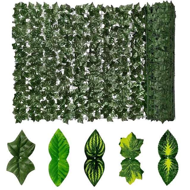 50×500cm ogrodzenie z liści bluszcz ekran prywatności balkon prywatność liście ogrodowe ogrodzenie sztuczny żywopłot liść jabłoni dekoracja ogrodzenia zewnętrznego