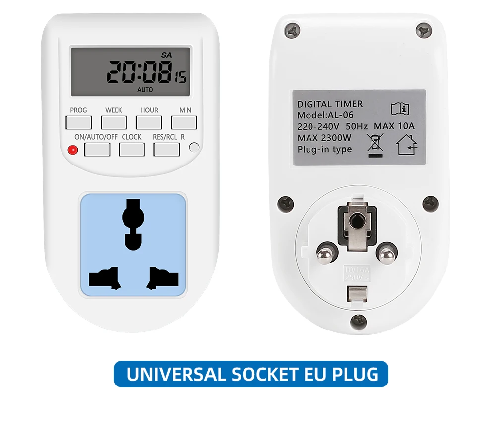 Digital Timer Switch Electronic 12/24 Hour Weekly Programmable Timing Socket EU UK US Plug Outlet Kitchen Appliance Time Control