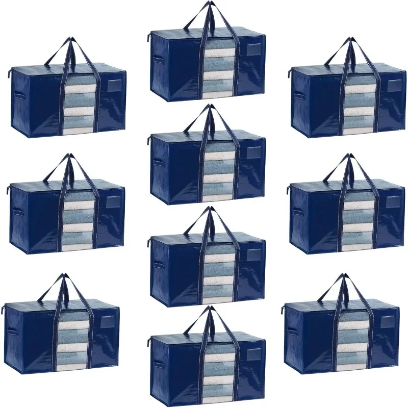 

10 Pack Moving Bags, Moving Supplies, Moving Boxes, College Packing Storage Boxes with Lids Alternative, Dorm Space Saving