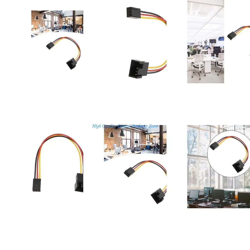 

U2JE 15CM Адаптер кабеля вентилятора от 3PIN до 4PIN преобразователь для разъема вентилятора компьютера