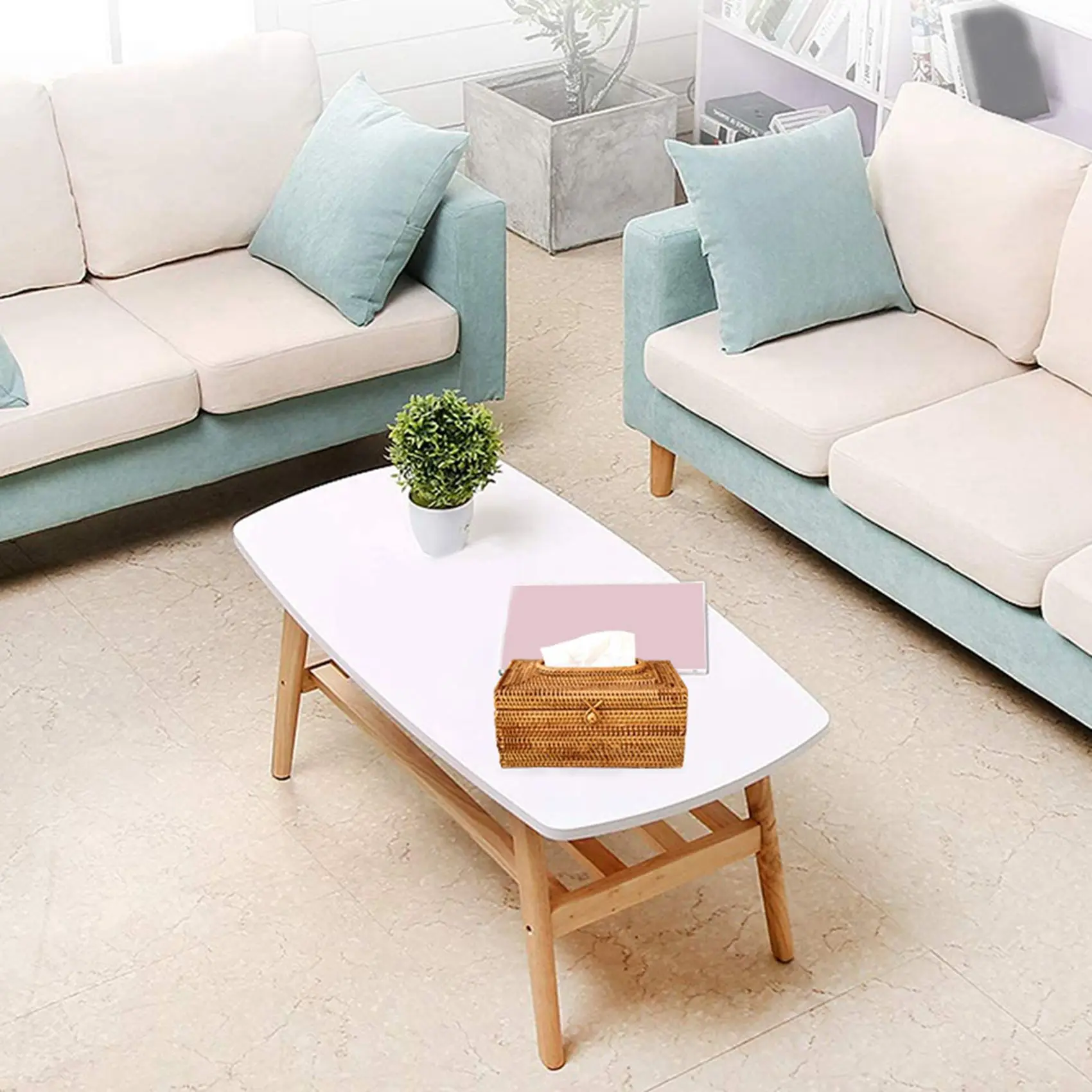

ABSE-2X Paper Rack Rattan Tissue Box Elegant Home Decoration Handmade Desktop Tissue Container Napkin Storage Case