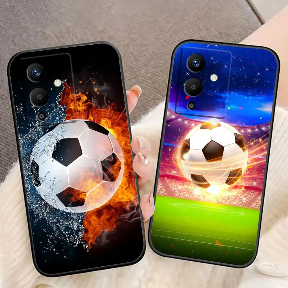 Fire Football Soccer Ball Phone Case For Infinix TECNO POP SPARK SMART 5 6 7 8 20 CAMON 20 30 POVA 6 5 4 2 NEO 2 ZERO 30 20 Case