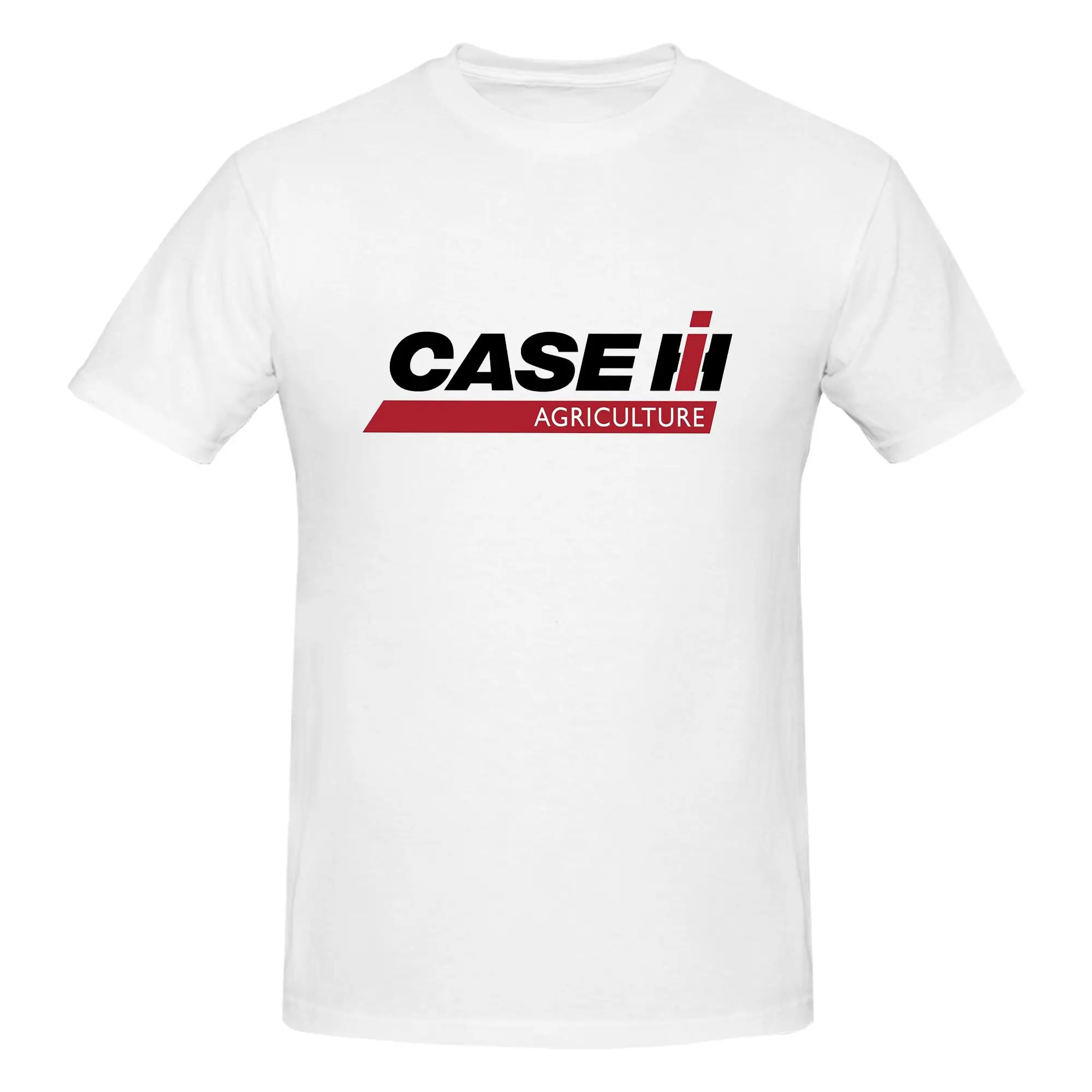 Tractor Case Logo Men T-Shirt Double Sided Oversized T Shirts Men's Crew Neck Cotton Tees Short Summer Male