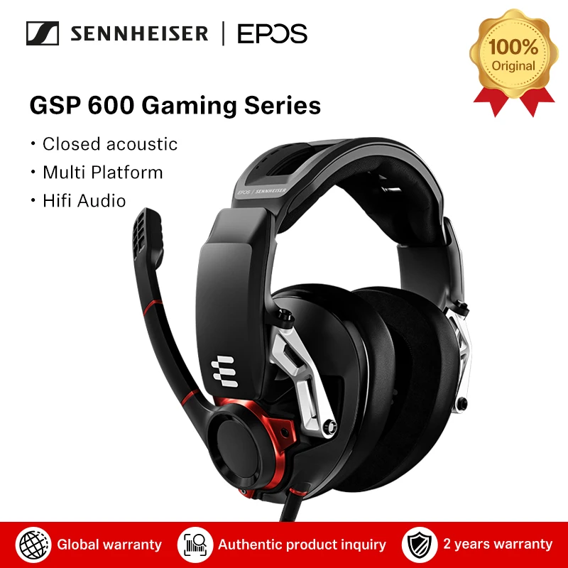 Игровая гарнитура Sennheiser Epos GSP 600, игровая гарнитура с монитором, наушники с шумоподавляющим микрофоном