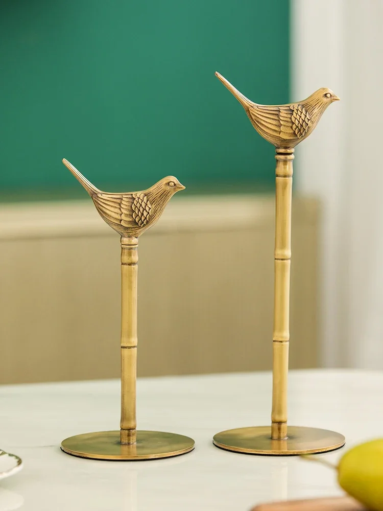 Brass Material Golden Bird Paper Towel Holder Kitchen Roll Paper Storage Desktop Coffee Table Crafts Home Decoration Ornaments