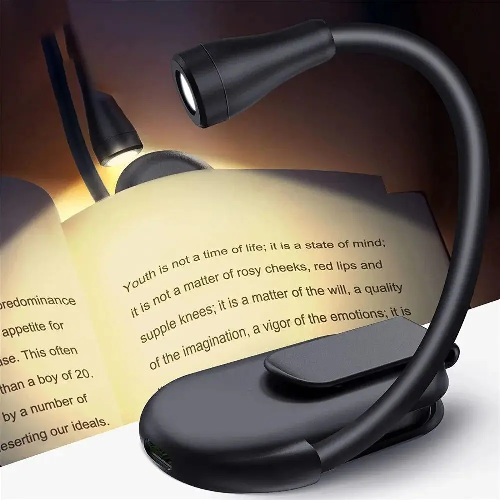 

Booklight Dimmable Mini LED Night Light 360° Flip 3-color Stepless Book Lamps Plastic Eye Protection Reading Light Home