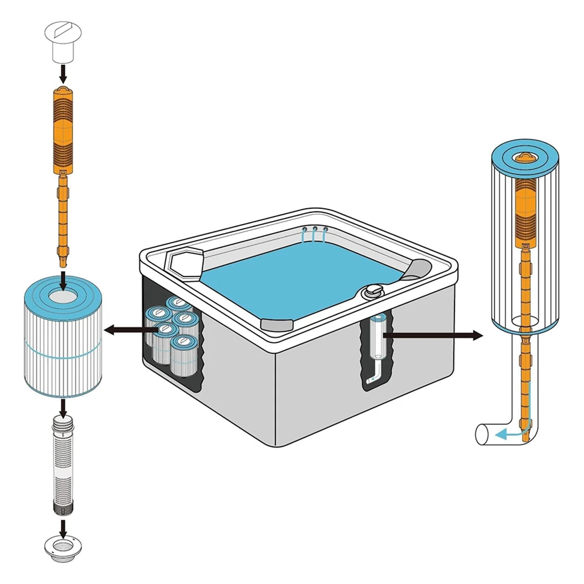 QA88X 3팩 스파 미네랄 스틱, 온수 욕조 미네랄 스틱 삽입 스파 필터용 필터 수영장 물고기 연못