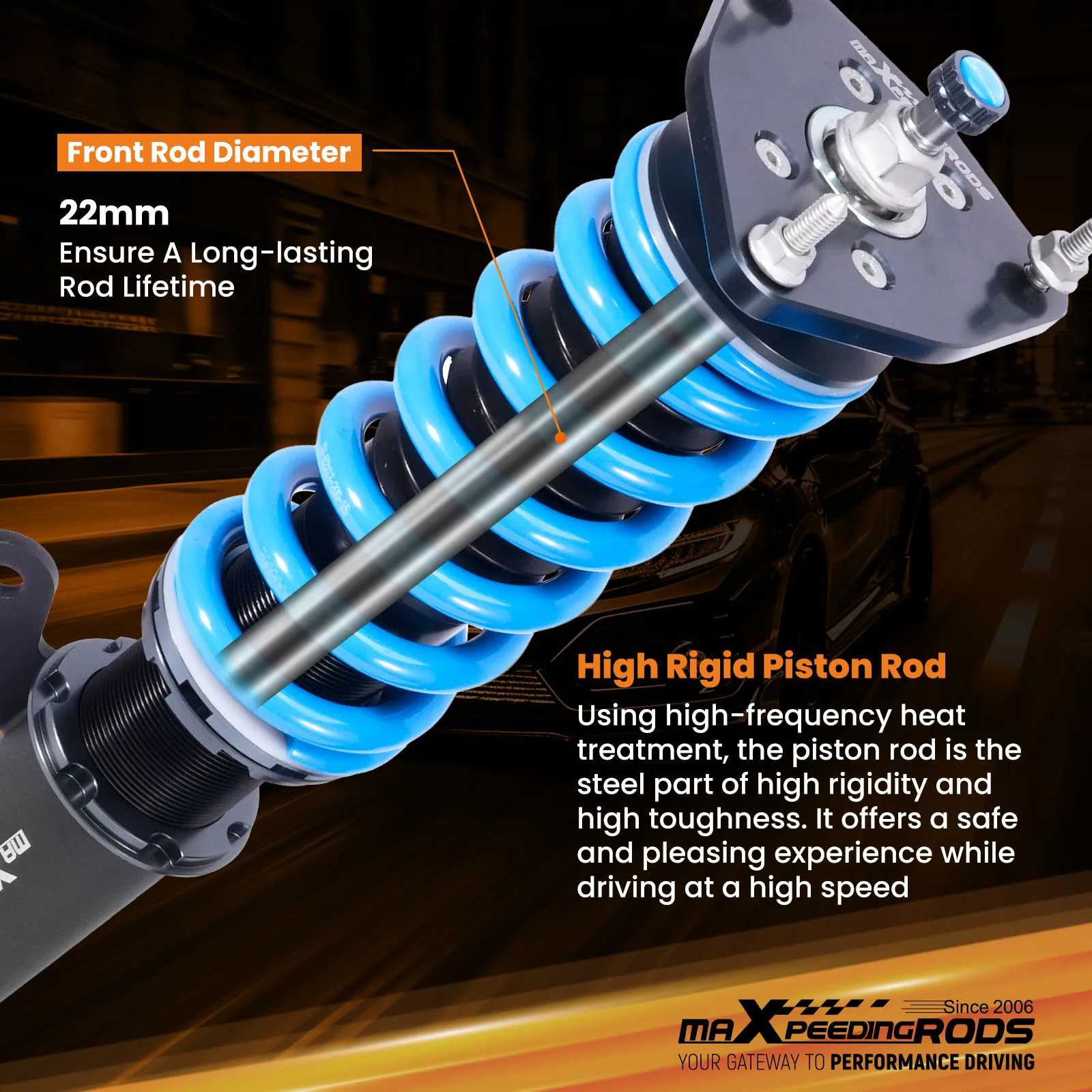 

New 24-Level Coilovers Suspension Kit for VW Atlas (CA) 2018-2022 Twin -tube Shock Struts Daily Use