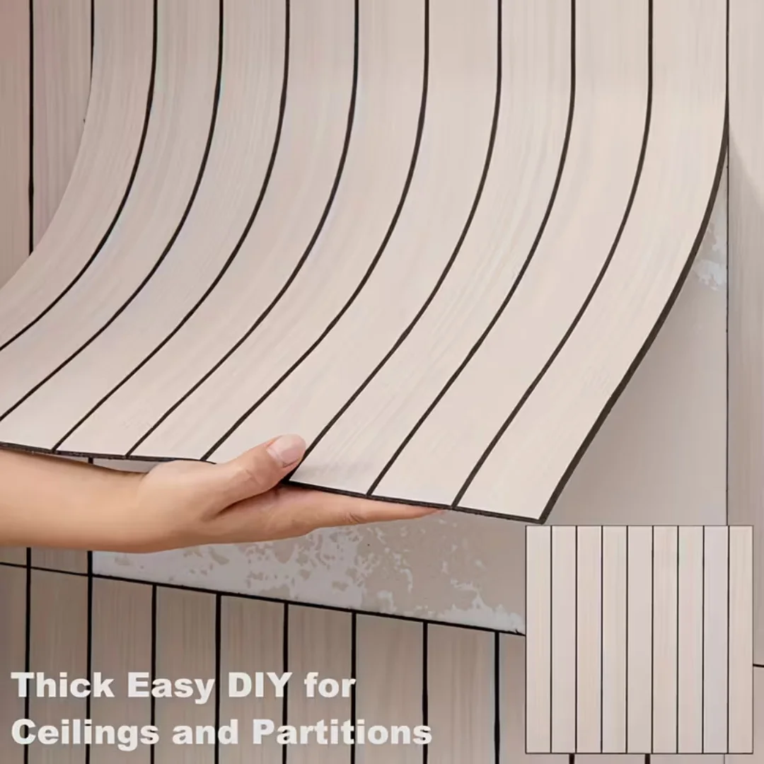 3D Wood Grain Wall Sticker Panel Image 4