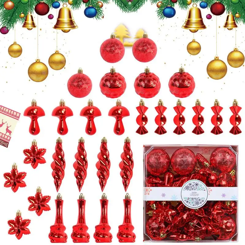 Christmas Ball Decorations Hangings Tree Balls Elegant Christmas Ball Gift Box 28pcs Christmas Tree Baubles Set Christmas Tree