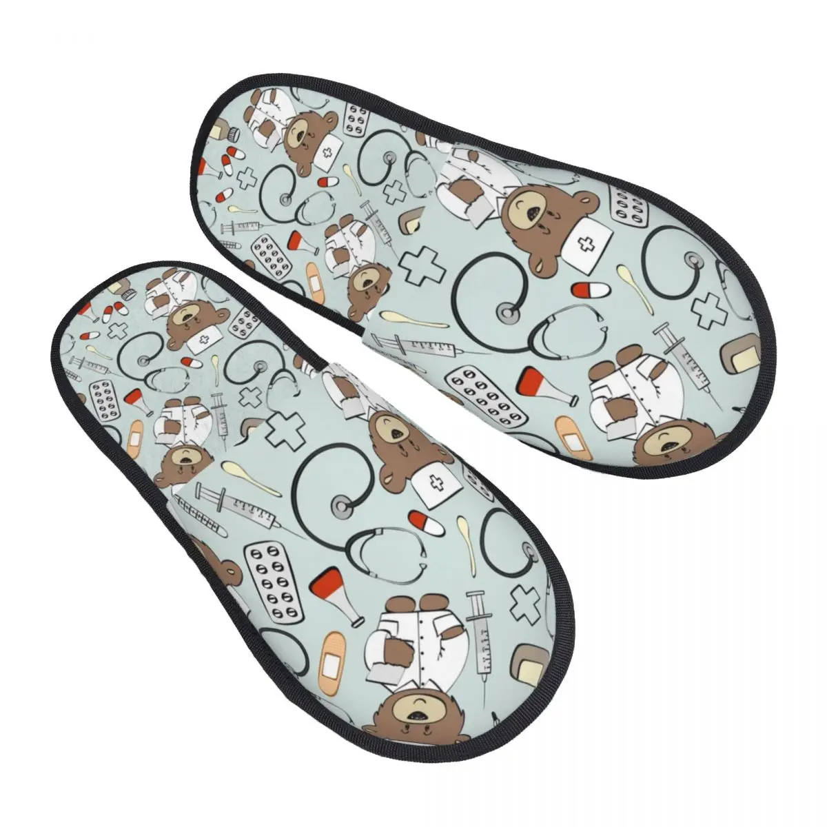 

Изготовленные на заказ, удобные тапочки с медведем и пенным наполнителем с эффектом памяти, женская обувь для дома и отеля для ухода за здоровьем