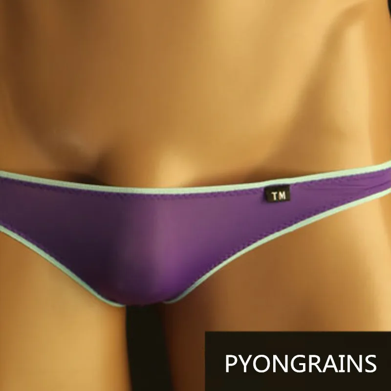 new Men\'s Underwear Gay Thong Sex Men\'s Underwear Sexy T Pants Breathable Thin Silky Stretch Thong jockstrap men