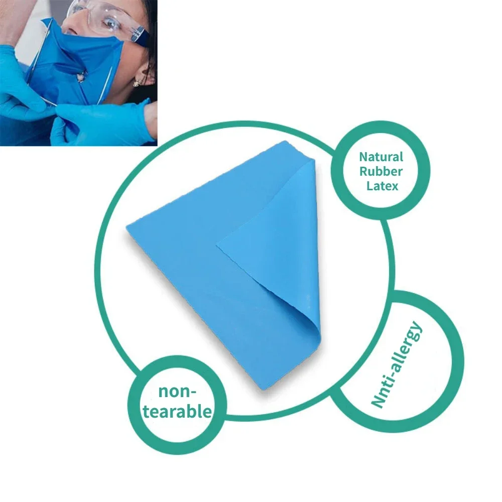 Non Sterile High Quality Dental Dam Natural Rubber Latex Dam Nnti-allergy 52pcs 5“x5” / 36pcs 6