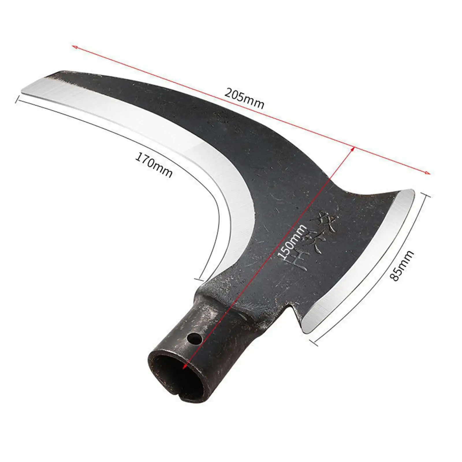 Steel Gardening Axe with Pre Hole Installation Sickle Design for Chopping Wood Branches Farming view 4