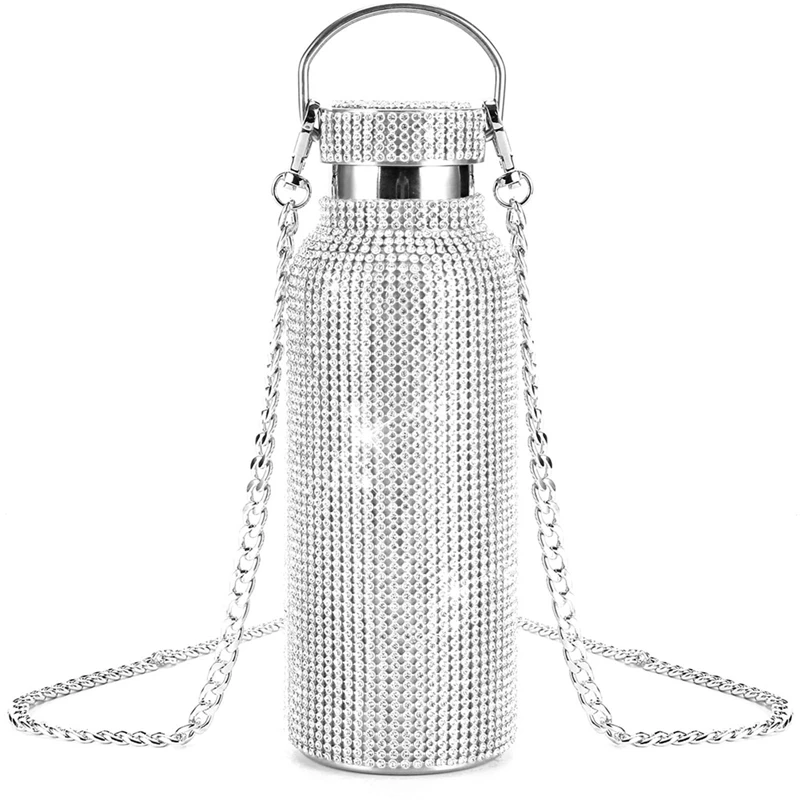 

Bling Water Bottle Rhinestone, Diamond Glitter Cup, Stainless Steel Thermal Bottle, Refillable Water Bottle (16.9 Oz) Durable