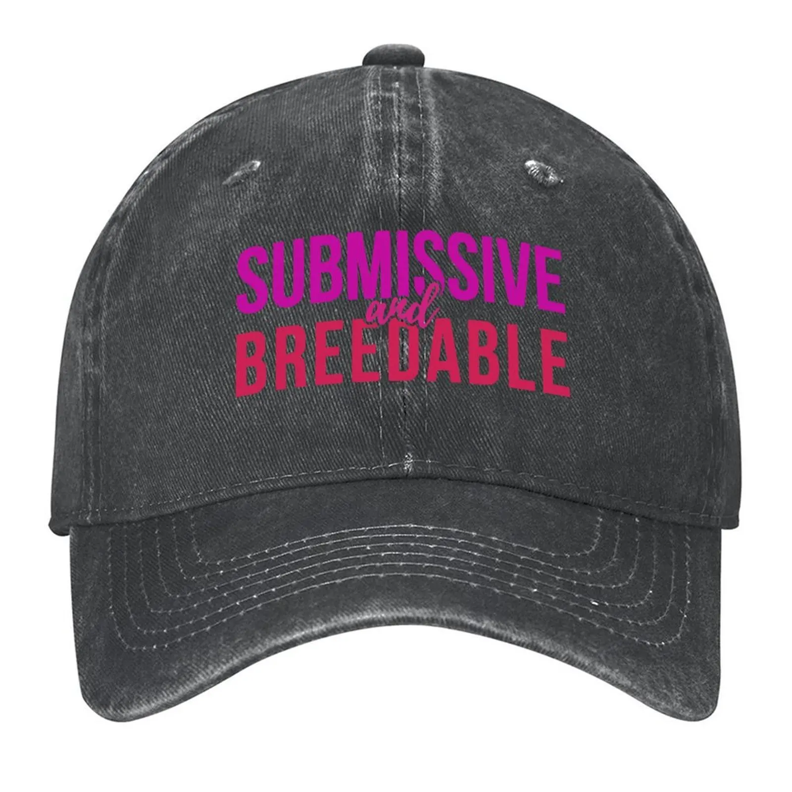 

Submissive and Breedable cheugy typography Baseball Cap Golf Hat Man Mountaineering sailor cap for men Mens Hats Women's