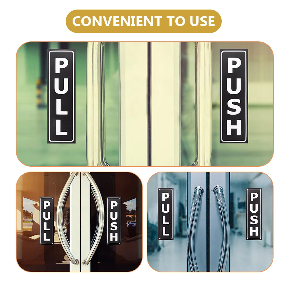 

1 set Door Stickers Push Pull Signs Reusable Hollow Letter Decals Easy Install Home Restaurant Commercial Use