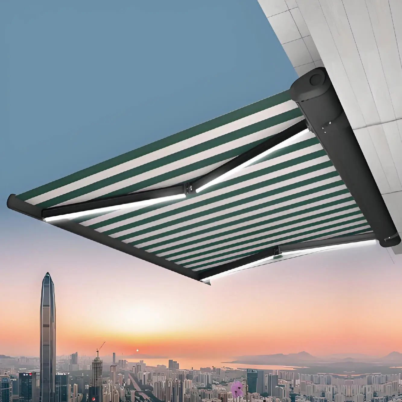 Best Selling Model Easy To Install Wall Mounted Sunshade UV Protective Balcony Awning Electric APP Activation Intelligent Canopy