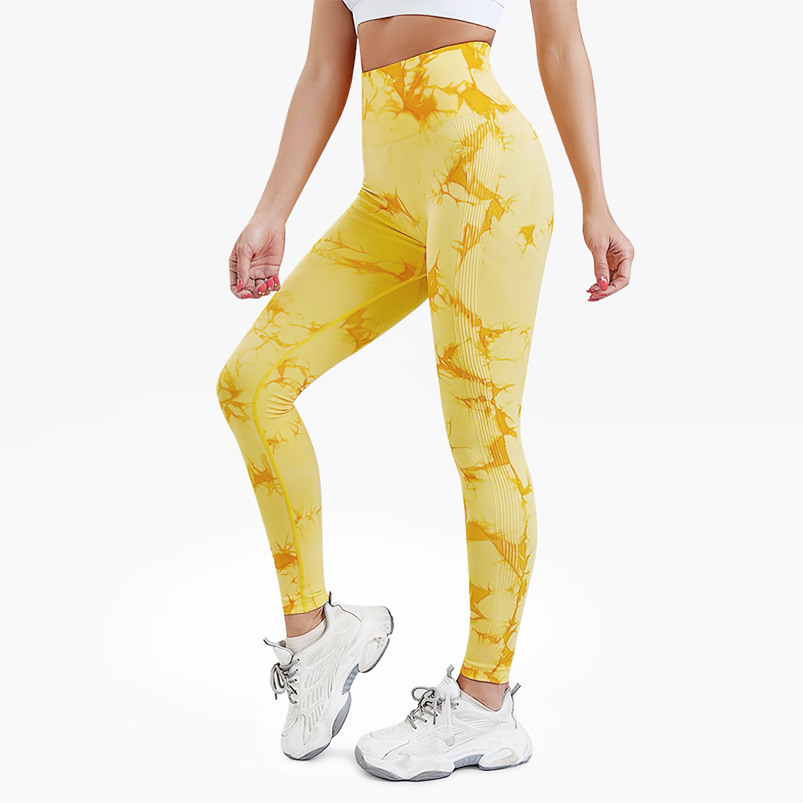 

Women High Waist Yoga Pants Seamless Tie Dye Design Breathable Fitness Leggings for Running Dancing Cycling Workout