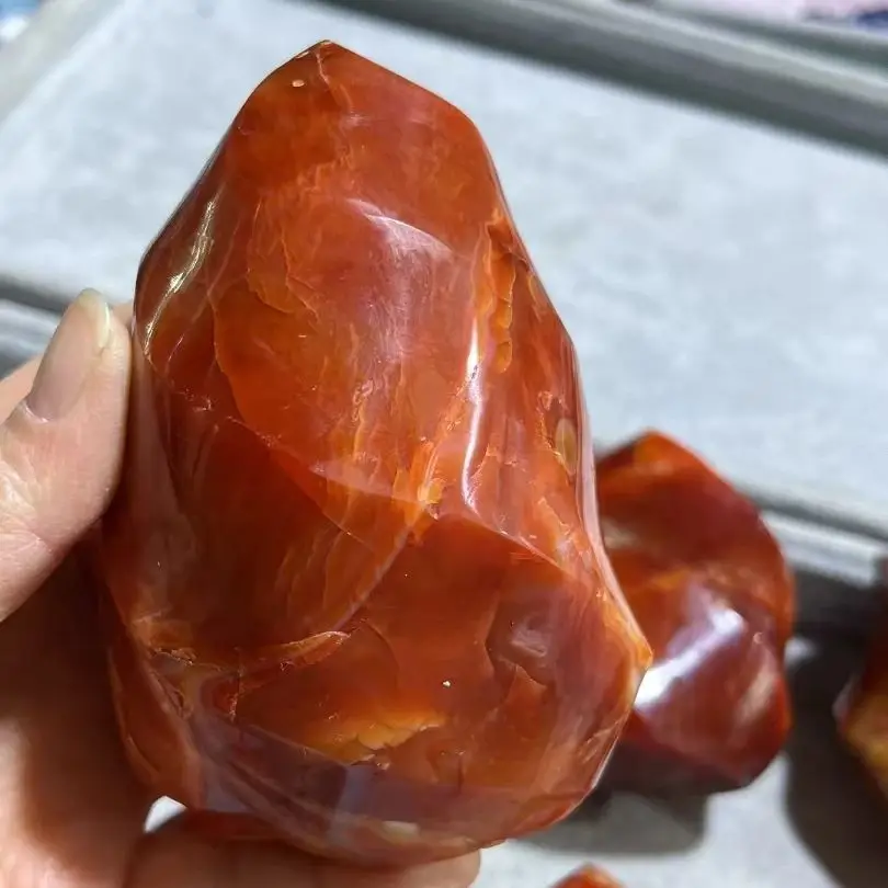 1PC Red Agate Crystal Flame Natural Carnelian Quartz Torch Gemstone Free Form Crystals Healing Reiki Home Decor
